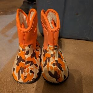 Orange Camouflage Kids Boots